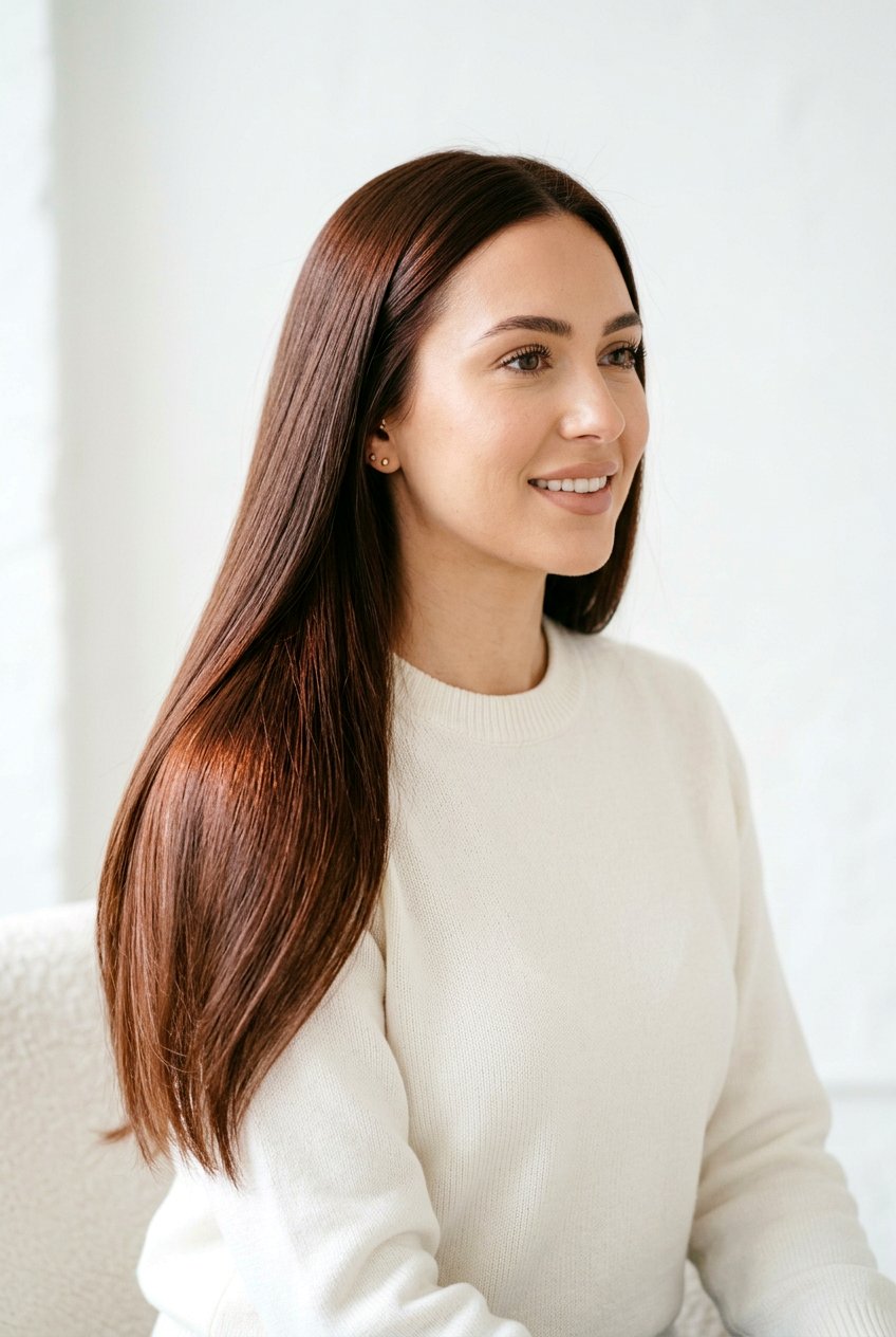 Subtle Red Gloss On Brown Hair - 20 low maintenance red hair color - 20 low maintenance red hair color