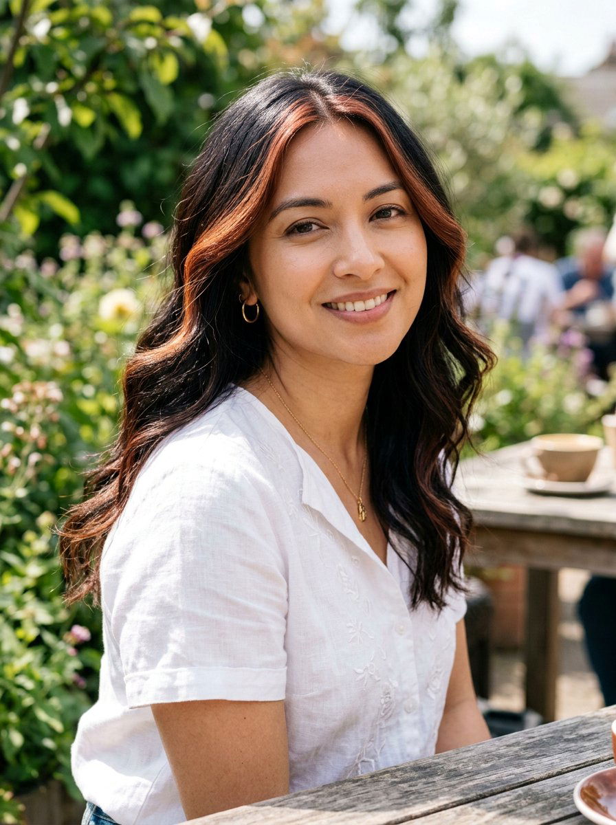 Subtle Red Money Piece Black Wavy Hair - 20 red money piece for black hair - 20 red money piece for black hair