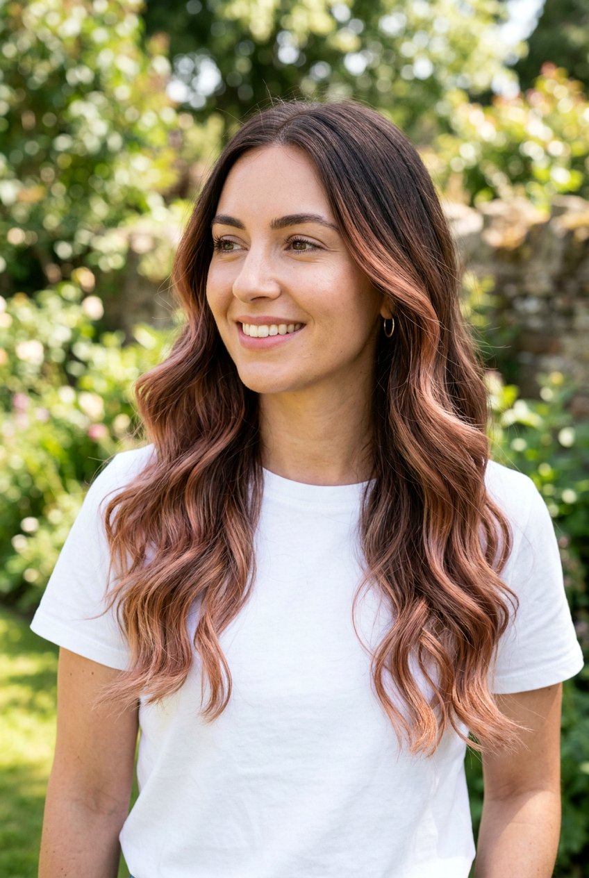 Subtle Rose Gold Balayage On Dark Hair - 20 rose gold balayage hair - 20 rose gold balayage hair