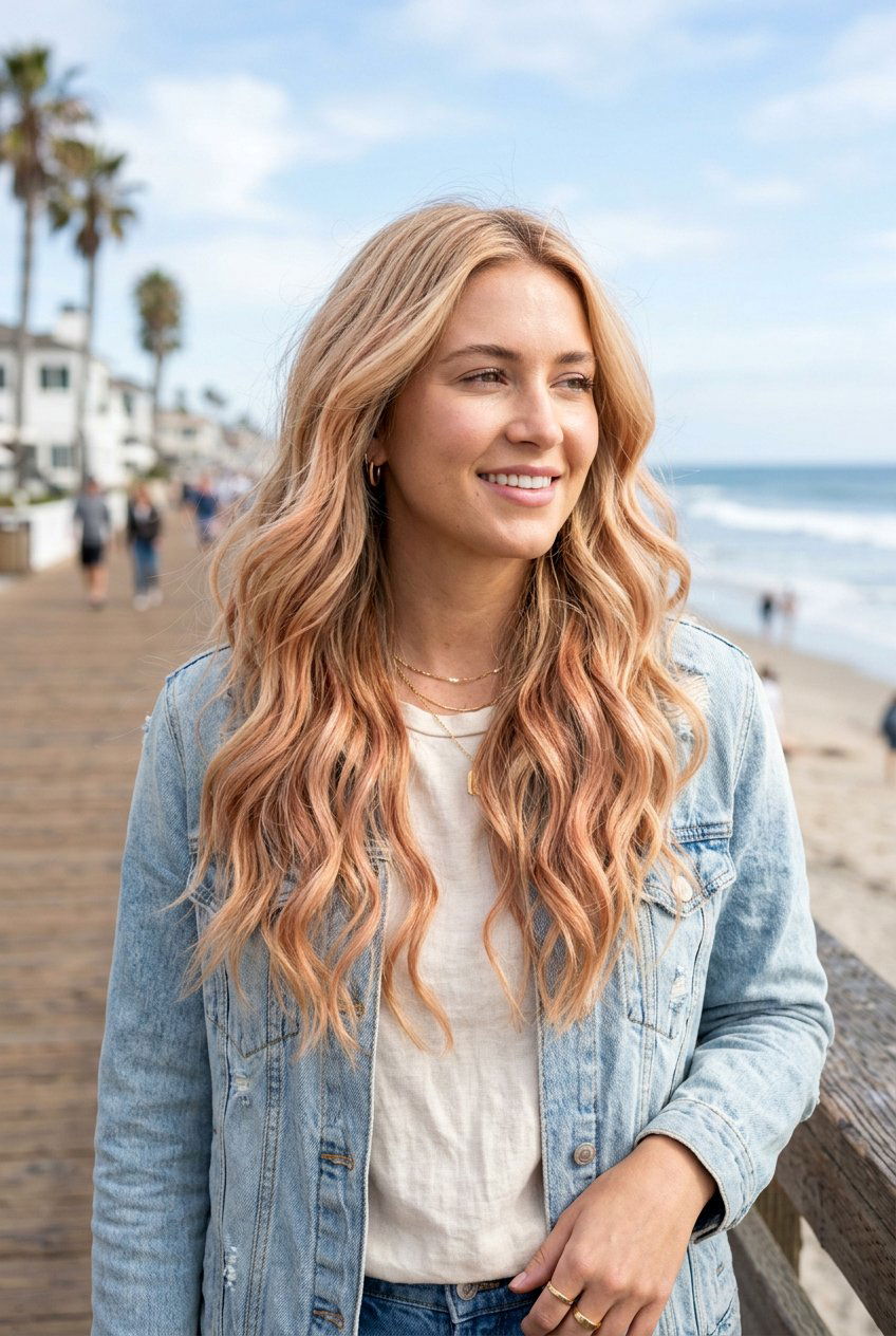 Subtle Strawberry Red Balayage On Blonde - 20 subtle red balayage - 20 subtle red balayage