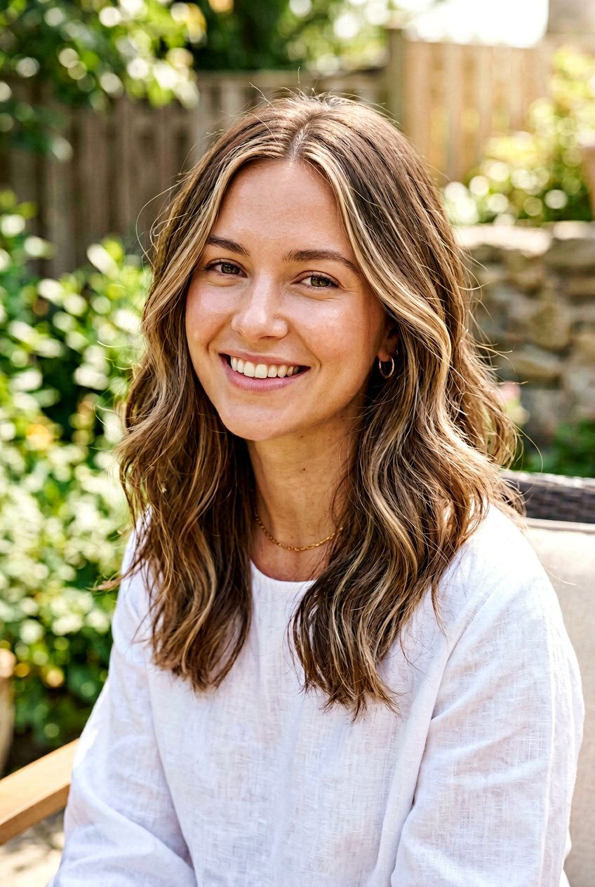 Subtle Sun Kissed Babylights on Brown Hair - 20 brown hair with face framing highlights - 20 brown hair with face framing highlights