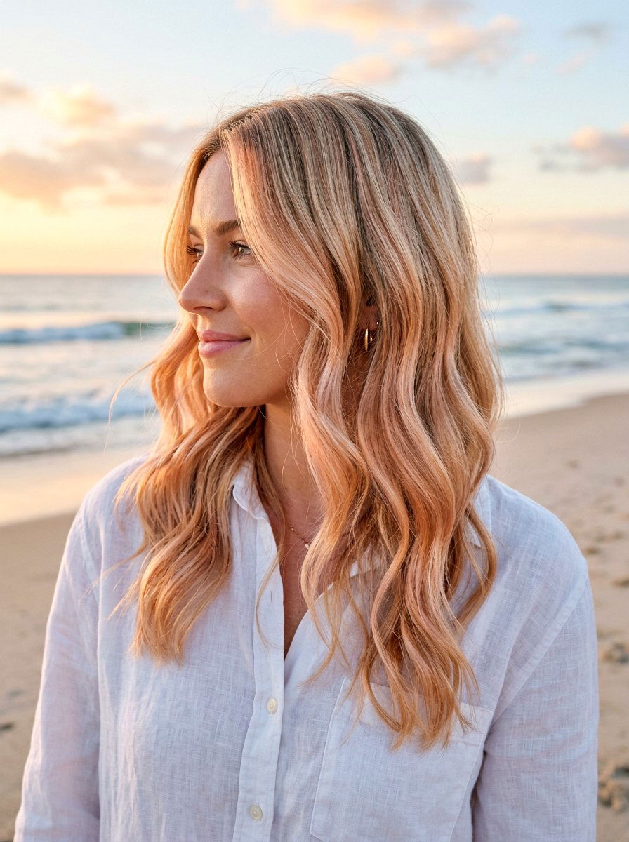 Subtle Sunrise Gloss Over Blonde Hair - 20 sunrise hair color ideas - 20 sunrise hair color ideas