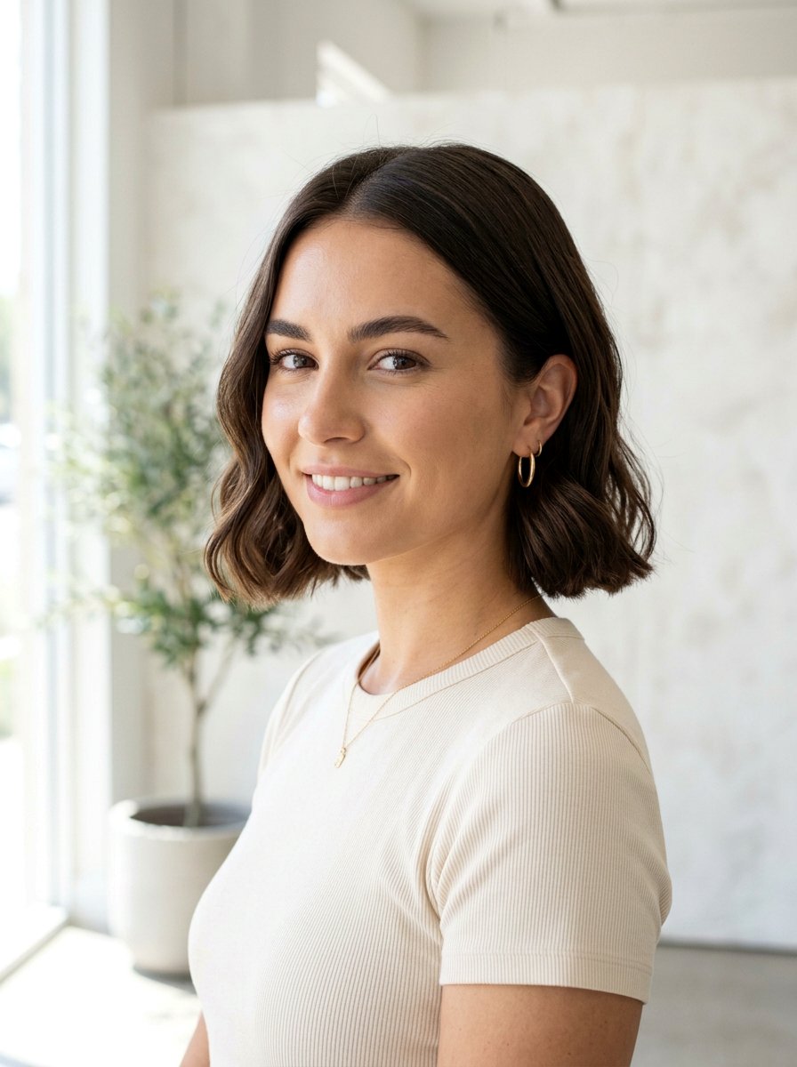 Subtle Wave Perm On Sleek Short Hair - 20 soft perm for short hair - 20 soft perm for short hair