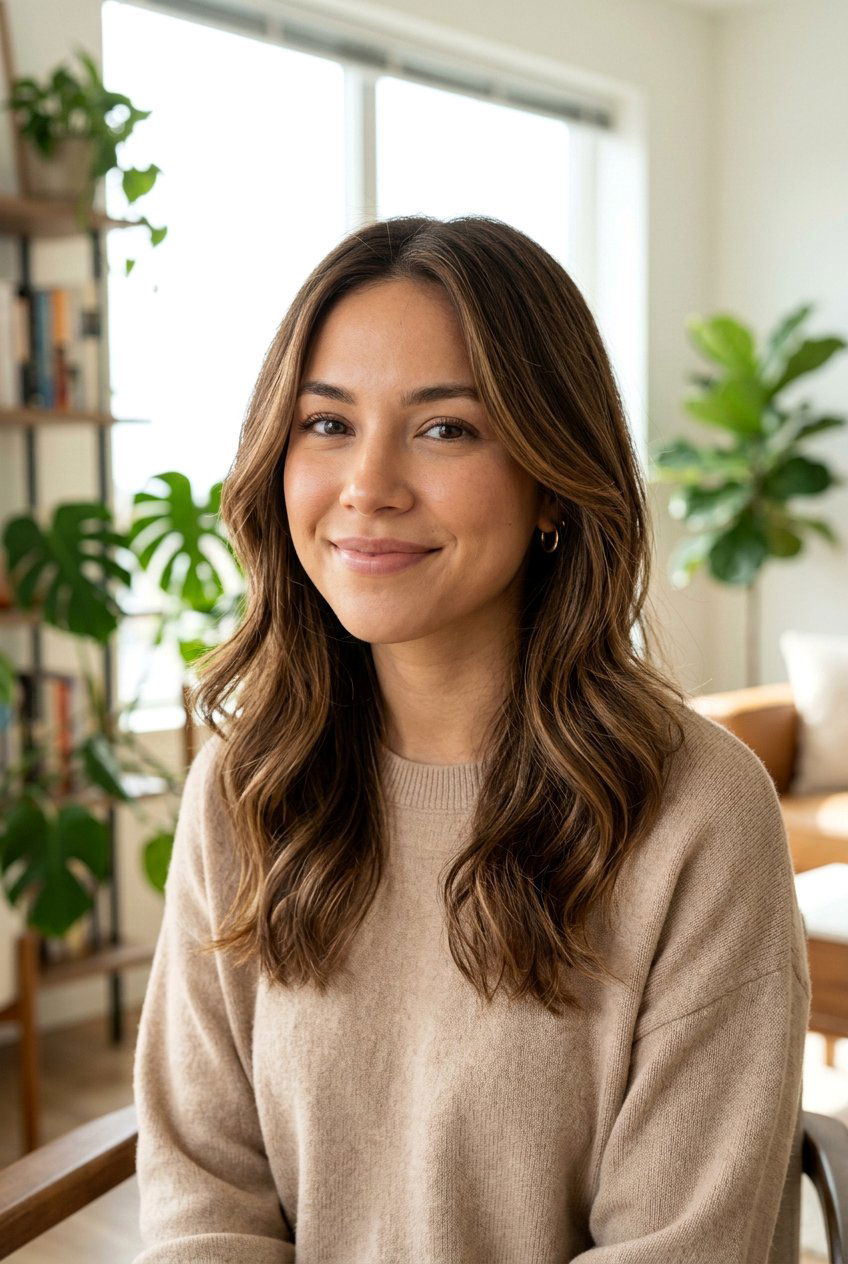 Subtle caramel highlights on medium brown hair - 20 brunette hair with caramel highlights - 20 brunette hair with caramel highlights