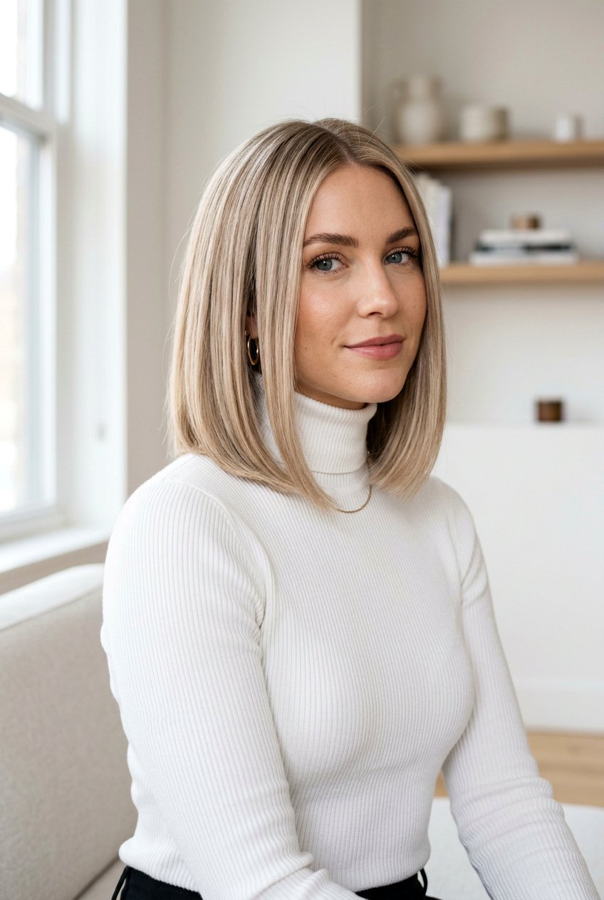 Suede Blonde Bob - 20 soft money piece for blonde mature hair - 20 soft money piece for blonde mature hair