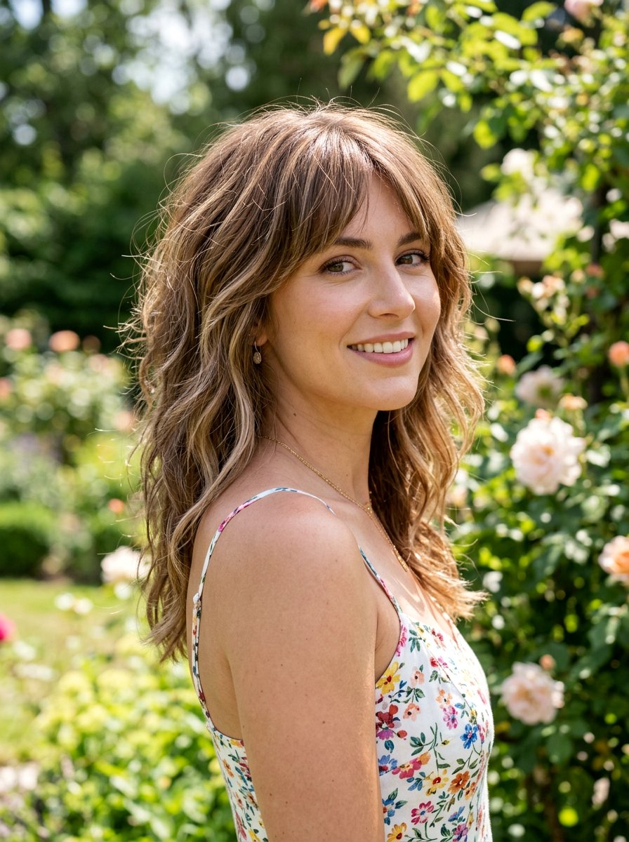 Sun Kissed Brown Shag Hair - 20 shag hair color ideas for brunettes - 20 shag hair color ideas for brunettes