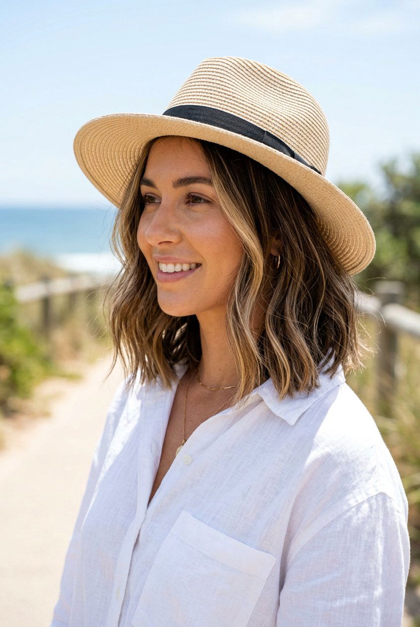 Sun Kissed Brunette Balayage Lob - 20 brunette balayage for shoulder length layers - 20 brunette balayage for shoulder length layers