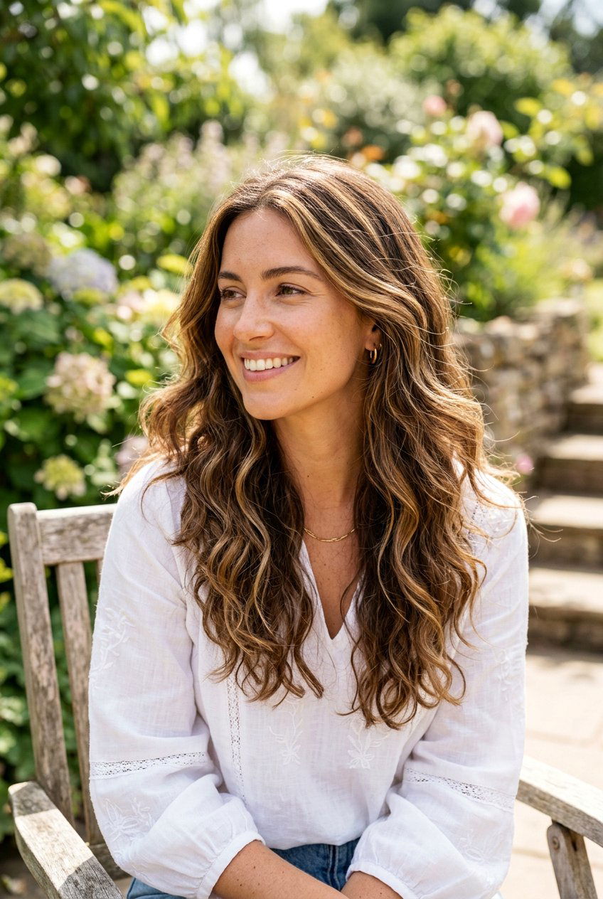 Sun Kissed Highlights on Brown Hair - 20 full highlights on brown hair - 20 full highlights on brown hair