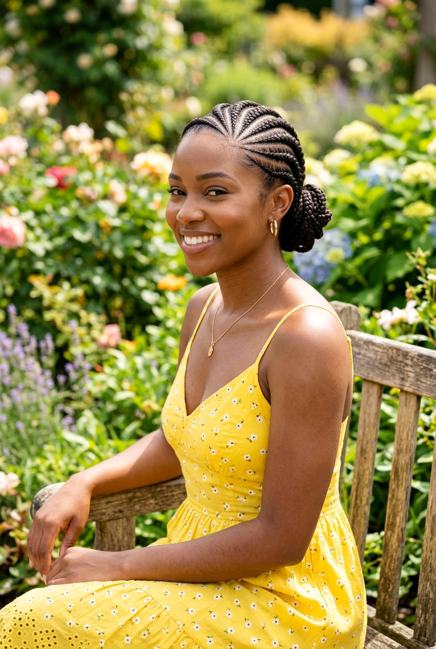 Sunburst cornrows - 20 creative cornrow parting styles - 20 creative cornrow parting styles