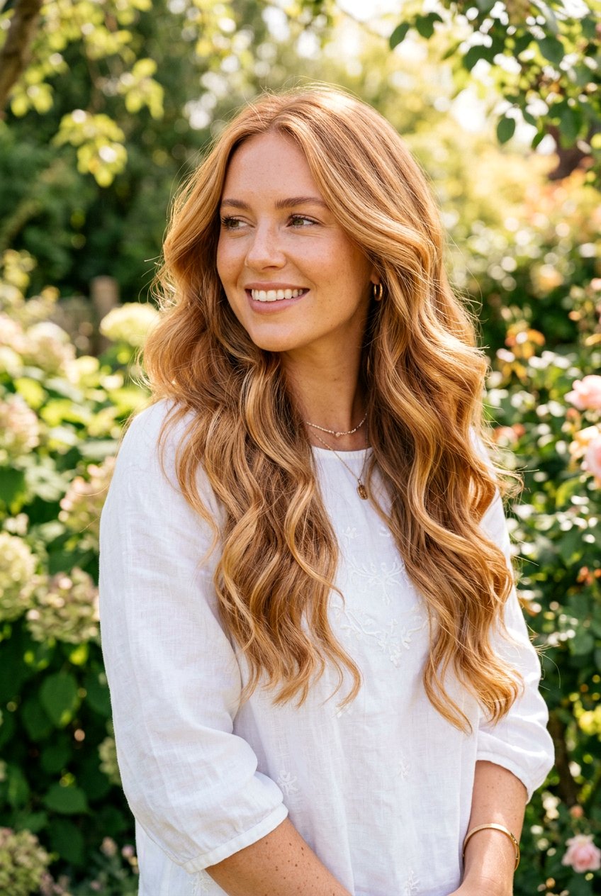 Sunkissed Strawberry Blonde Balayage Waves - 20 strawberry blonde balayage - 20 strawberry blonde balayage