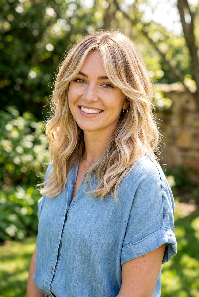 Sunlit Blonde Balayage With Curtain Bangs - 20 sunlit blonde balayage - 20 sunlit blonde balayage