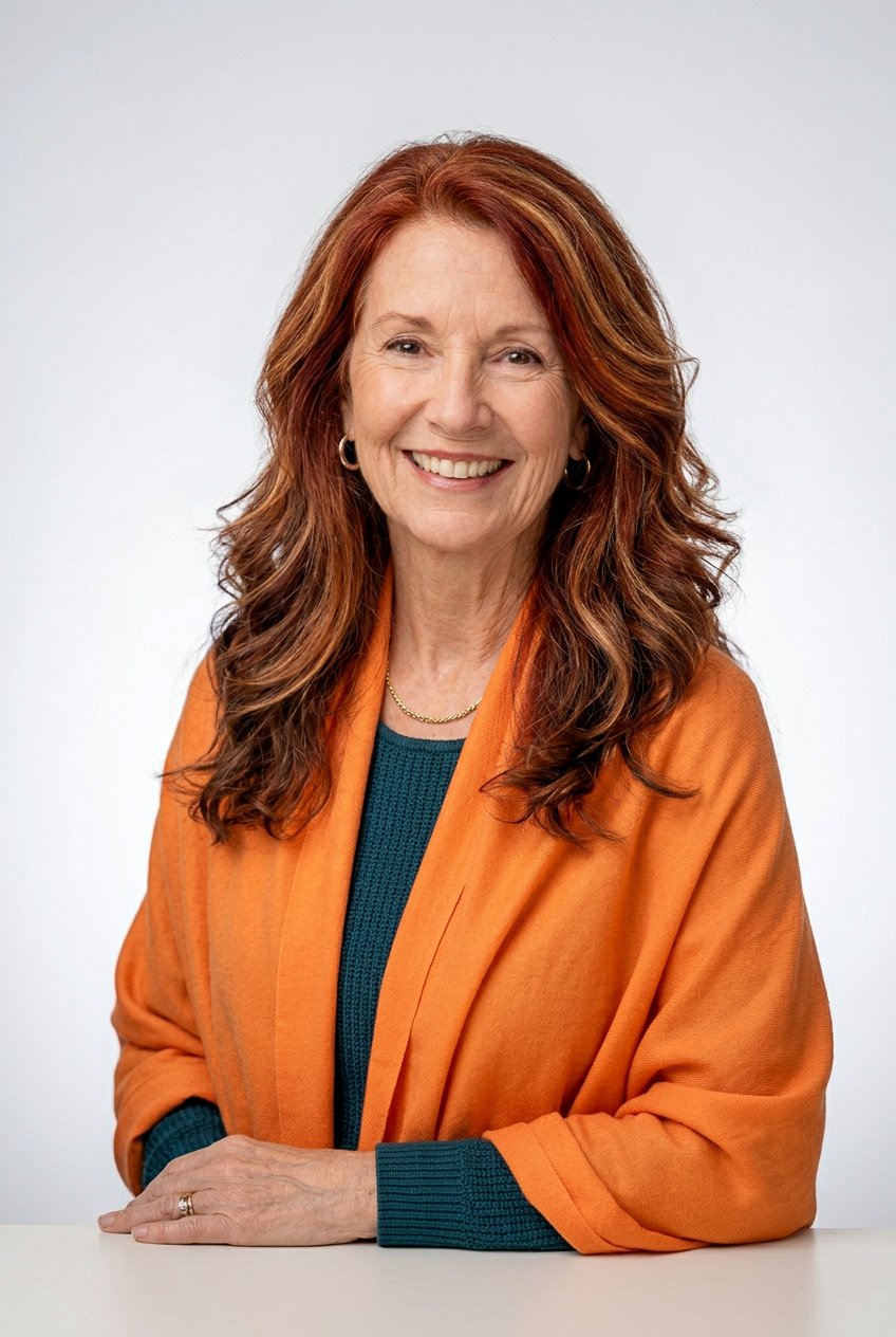 Sunset Auburn - 20 hair color for women over 70 with warm skin tone - 20 hair color for women over 70 with warm skin tone