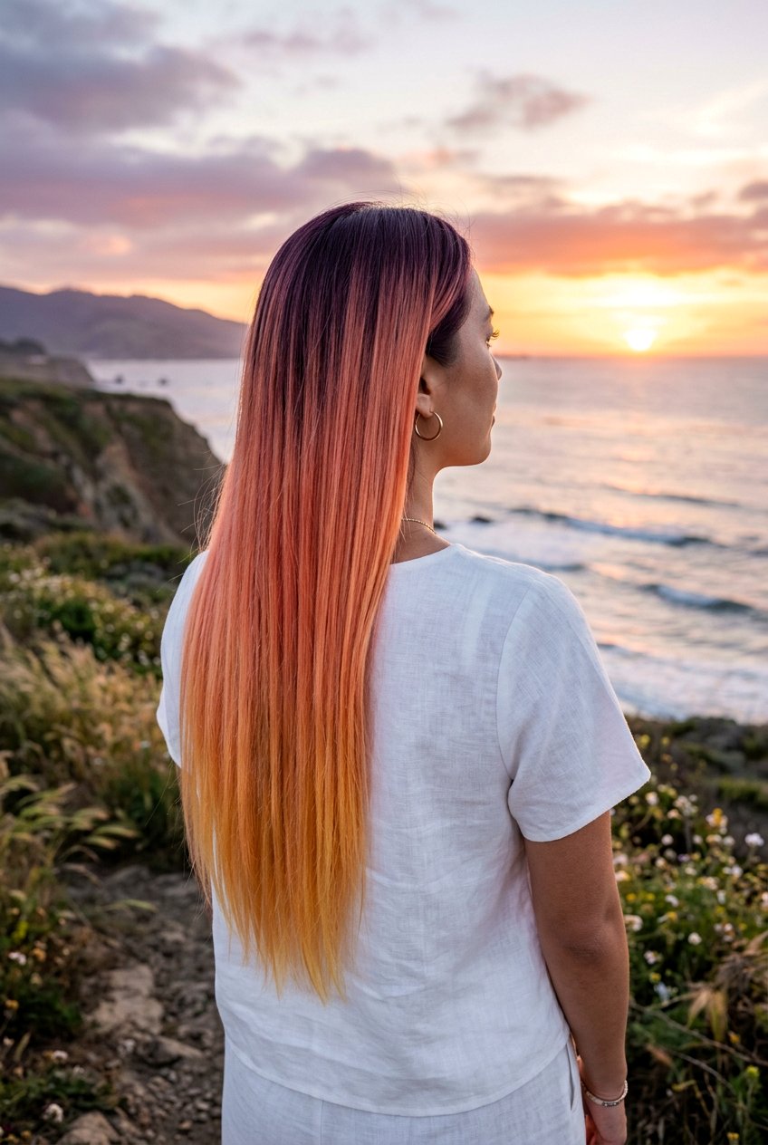Sunset Color Melt - 20 sunset hair color ideas - 20 sunset hair color ideas