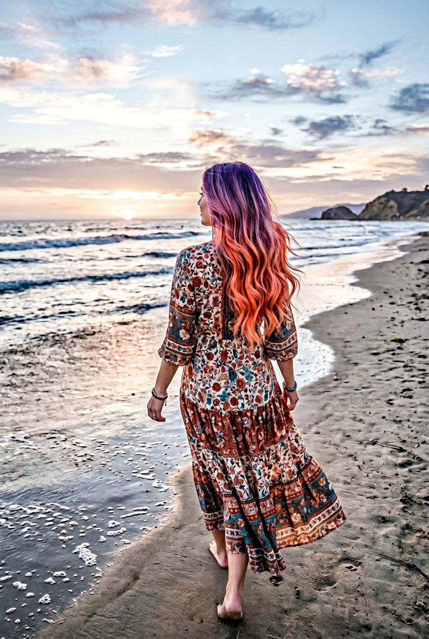 Sunset Coral Peach Balayage - 20 coral peach balayage - 20 coral peach balayage