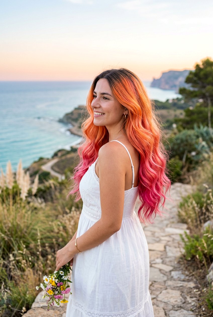 Sunset Ombre Hair - 20 editorial hair color ideas - 20 editorial hair color ideas