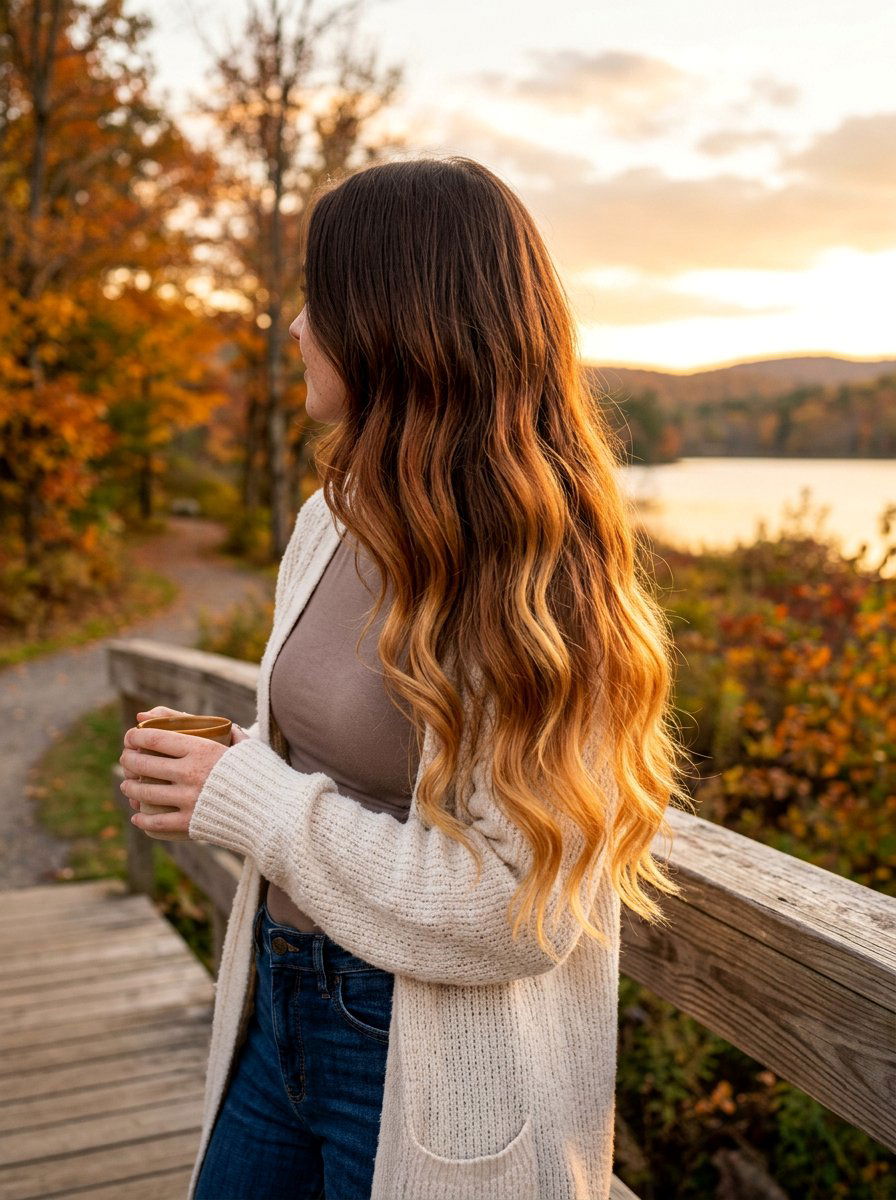 Sunset Ombre On Long Brown Hair - 20 sunset ombre hair color - 20 sunset ombre hair color