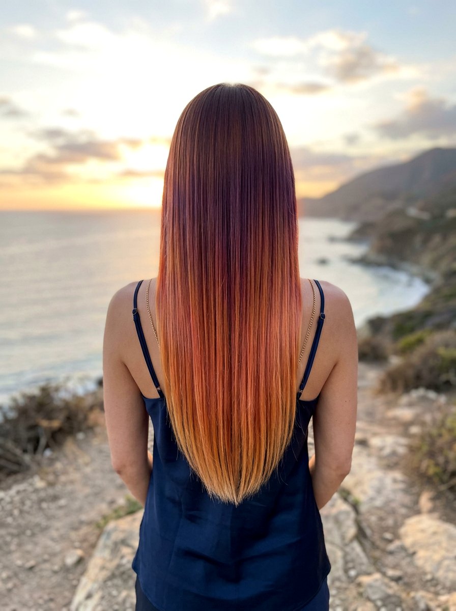 Sunset Ombre On Straight Hair - 20 sunset ombre hair color - 20 sunset ombre hair color