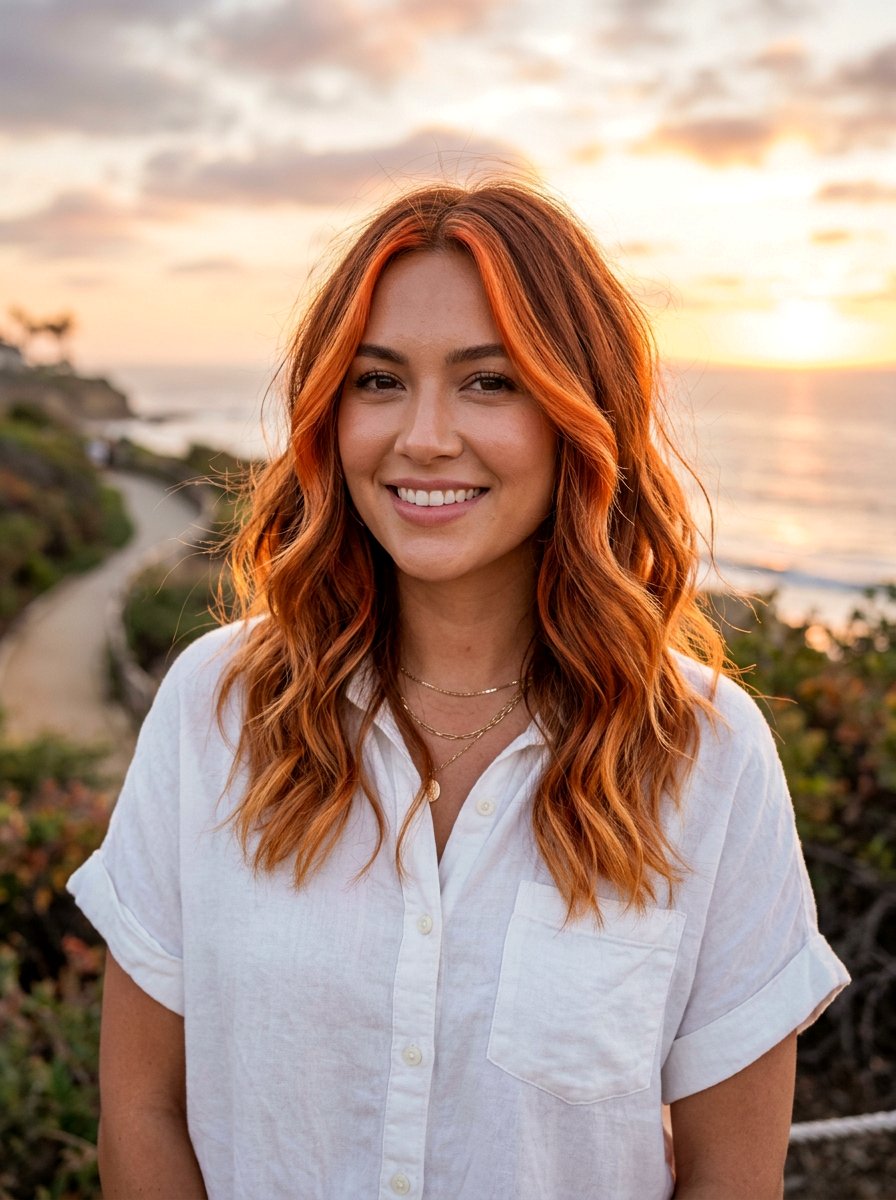 Sunset Ombre With Face Framing Pieces - 20 sunset ombre hair color - 20 sunset ombre hair color