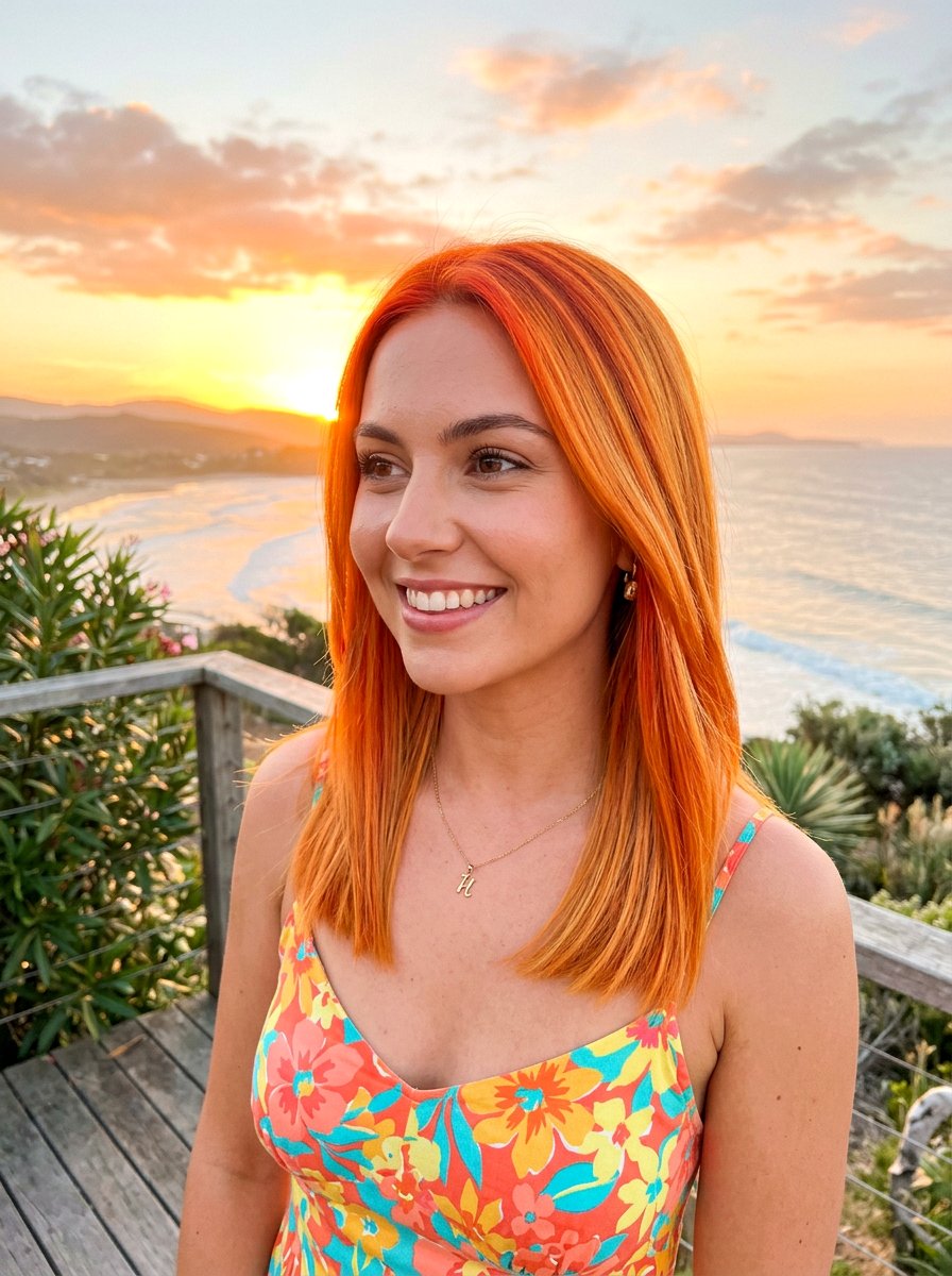 Sunset Orange Hair Color - 20 trendy hair color for women 2026 - 20 trendy hair color for women 2026