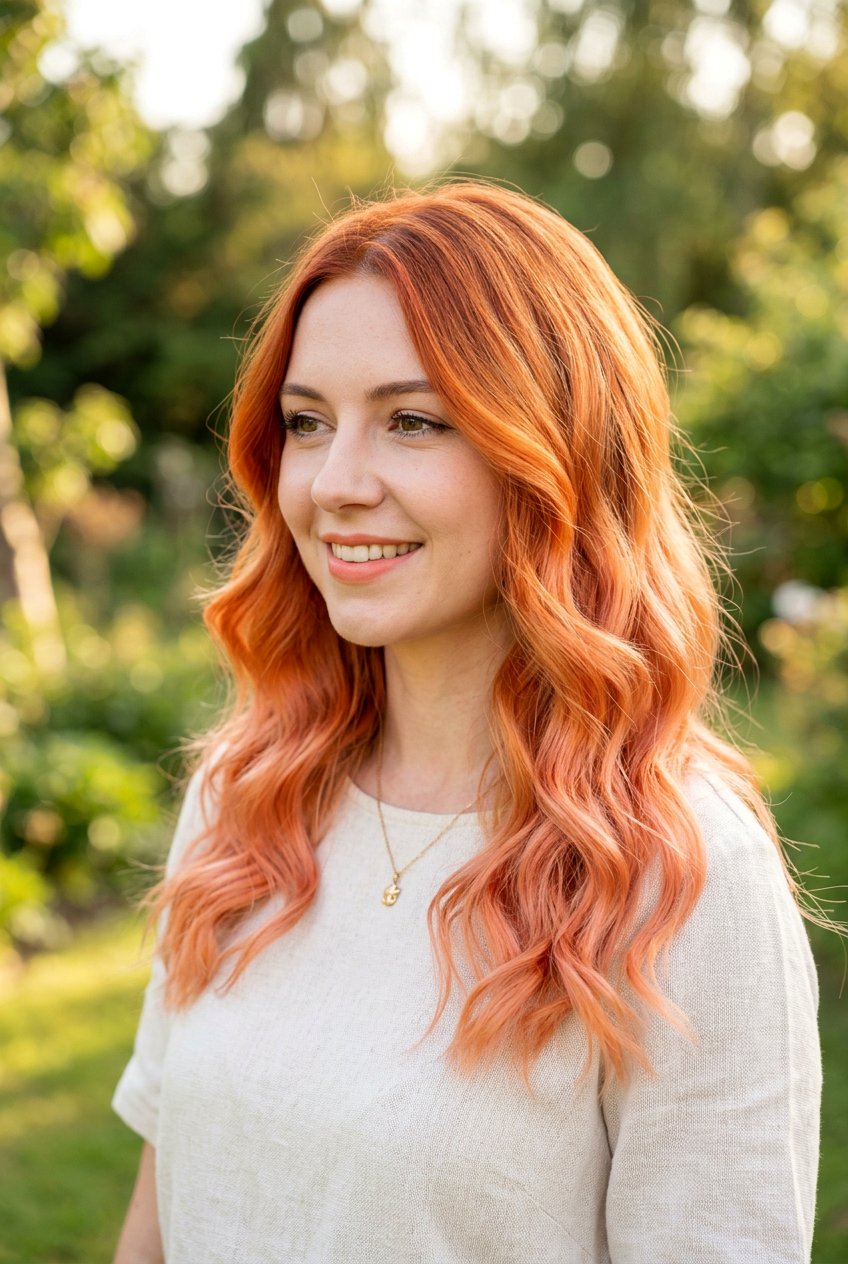 Sunset Orange Hair Color - 20 statement hair color ideas - 20 statement hair color ideas