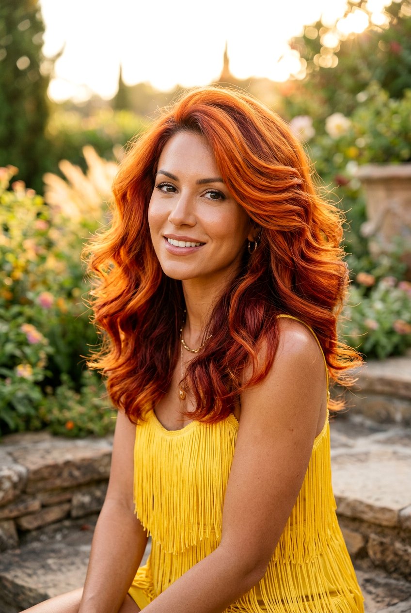 Sunset Orange Hair - 20 festival hair color ideas - 20 festival hair color ideas