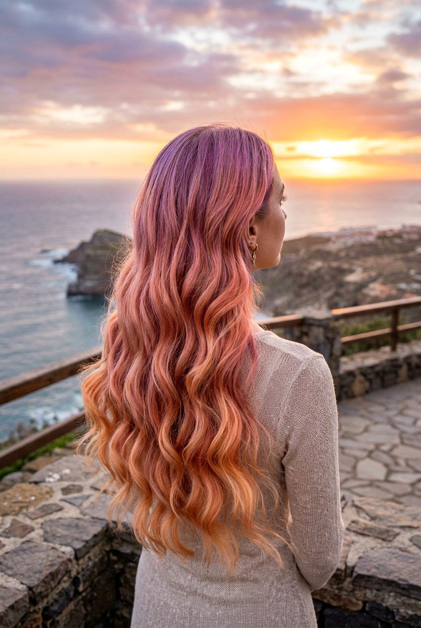Sunset Peach Hair - 20 peach hair color ideas - 20 peach hair color ideas