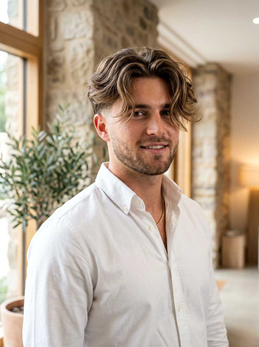 Surfer Curtain Haircut With Taper Fade Men - 20 surfer curtain haircut men - 20 surfer curtain haircut men