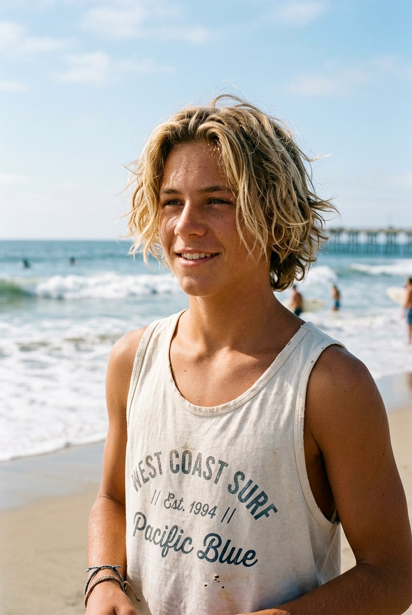 Surfer Curtains - 20 fluffy middle part haircut for boys - 20 fluffy middle part haircut for boys