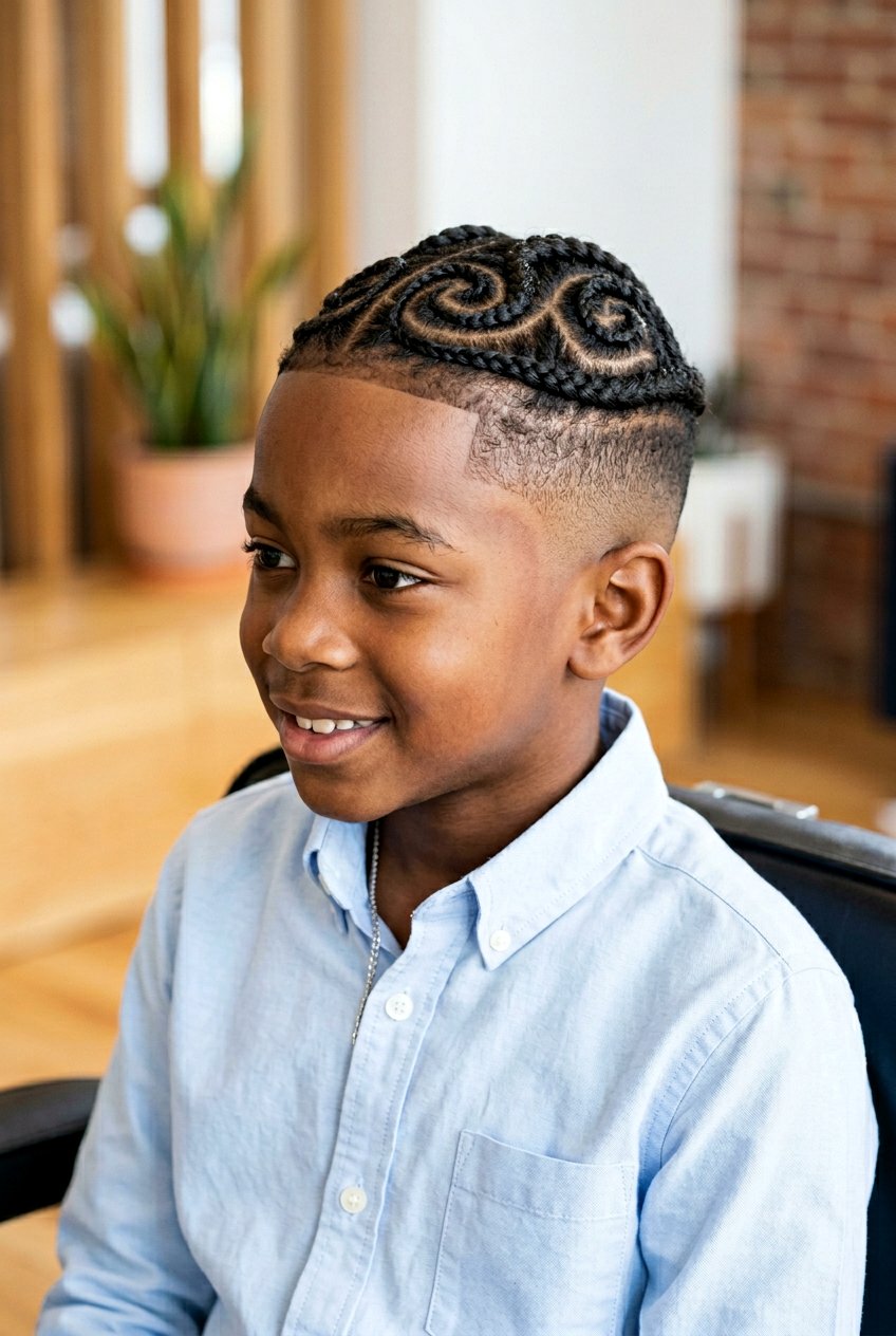 Swirl cornrows with shadow fade - 20 boys cornrows with fade - 20 boys cornrows with fade