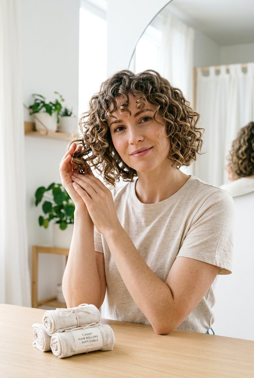 T Shirt Hair Rollers For Short Hair - 20 heatless curls for short hair - 20 heatless curls for short hair