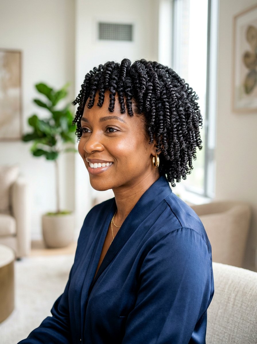 TWA Finger Coils - 20 twa hairstyles with curls - 20 twa hairstyles with curls