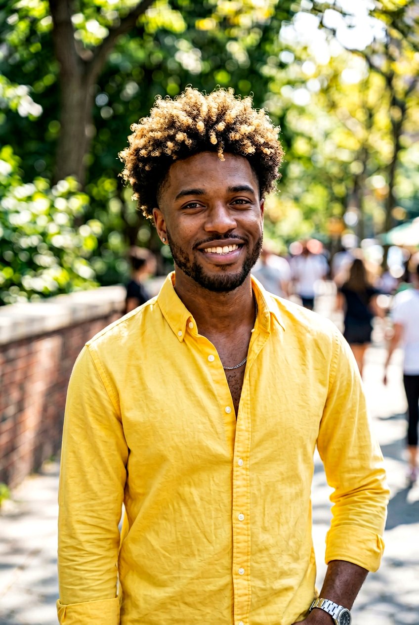 Taper Afro Haircut With Colored Tips - 20 taper afro haircut men - 20 taper afro haircut men