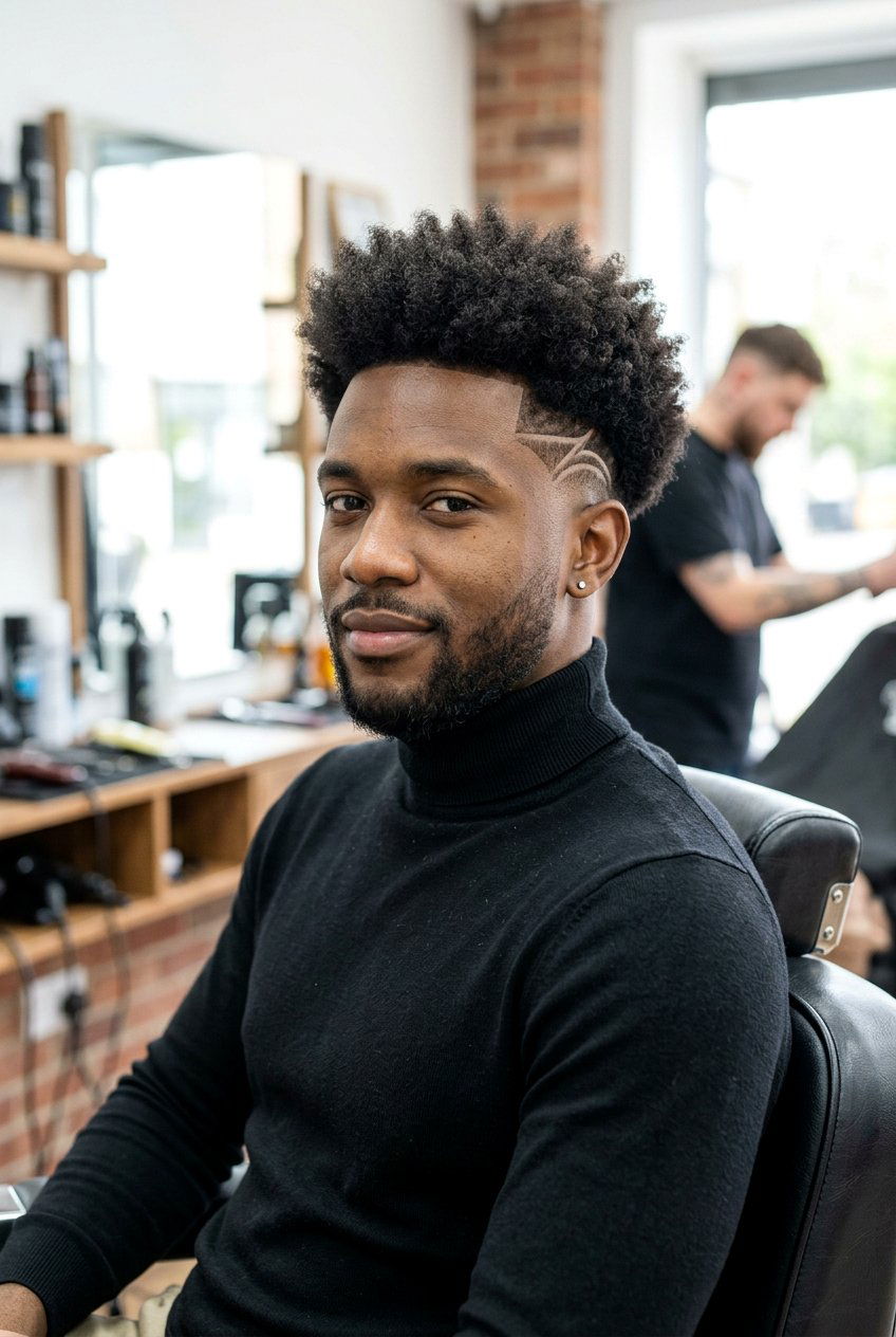 Taper Afro Haircut With Design - 20 taper afro haircut men - 20 taper afro haircut men