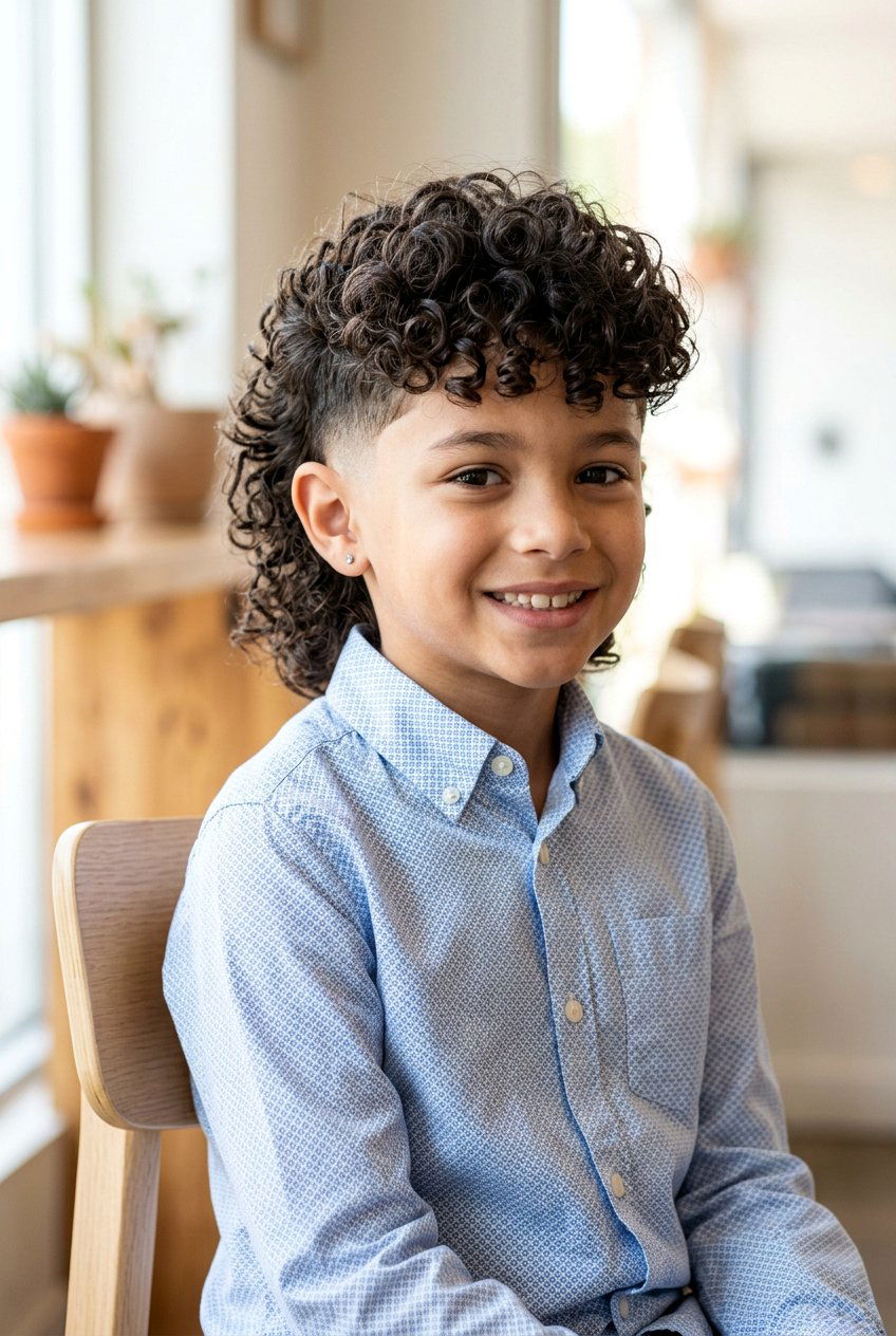 Taper Fade Curly Mullet - 20 curly mullet haircut for boys - 20 curly mullet haircut for boys