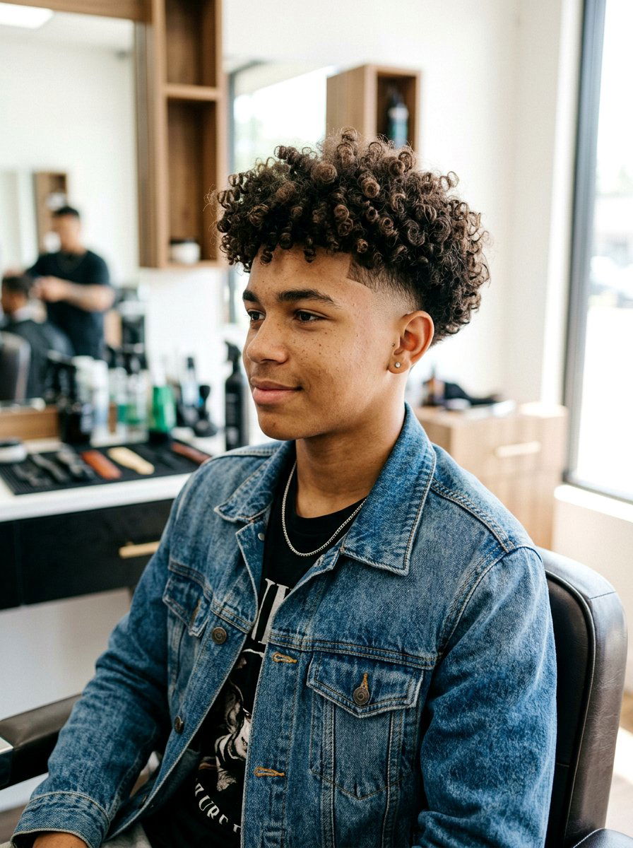Taper Fade Curly Top - 20 school haircut for teenage boys with fade - 20 school haircut for teenage boys with fade