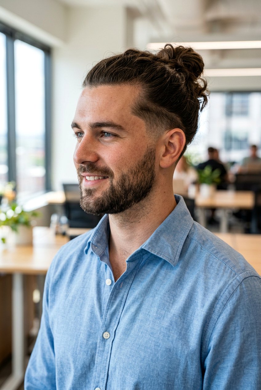 Taper Fade Man Bun - 20 man bun with fade haircut - 20 man bun with fade haircut