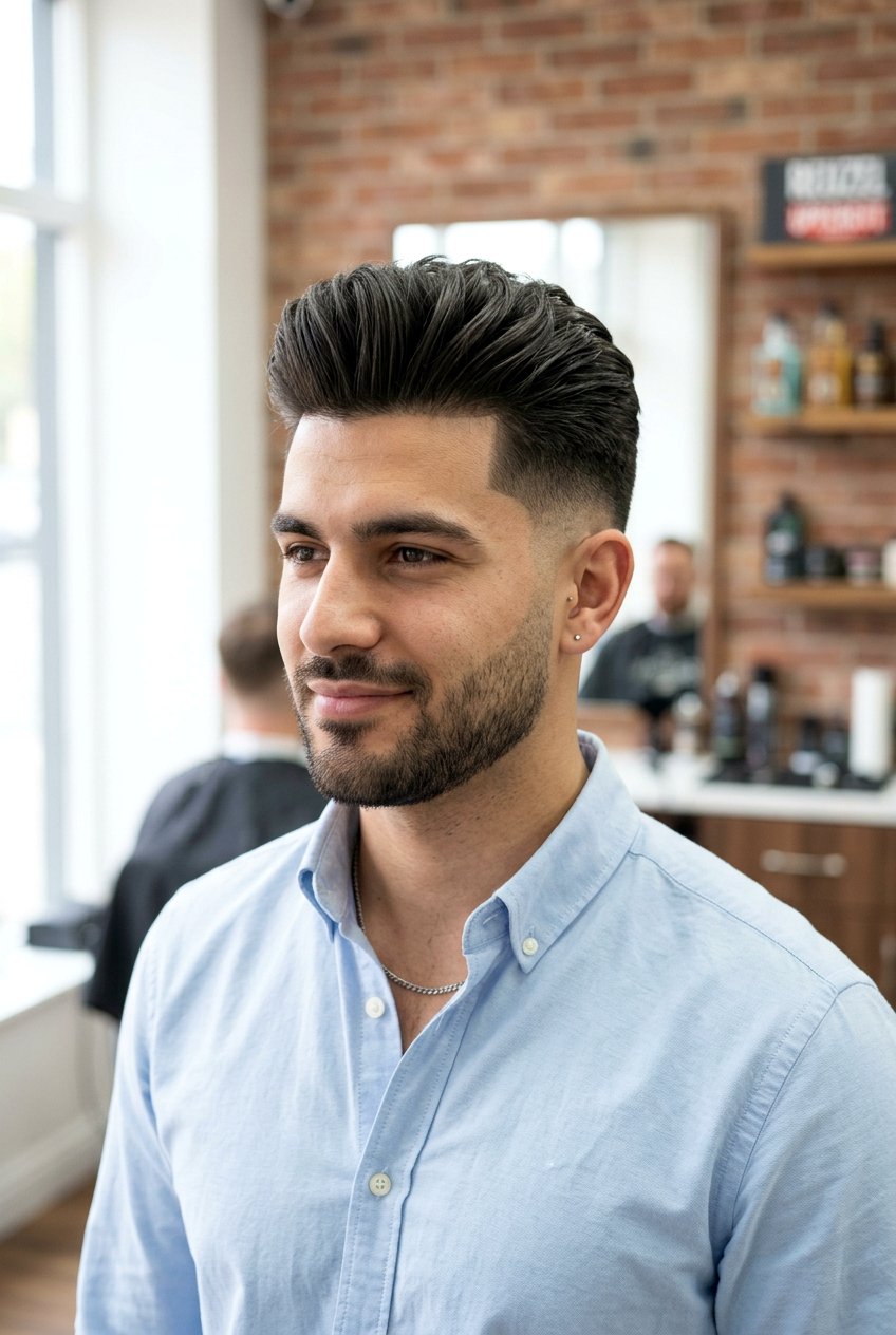 Taper Fade Textured Quiff - 20 textured quiff for thick hair men - 20 textured quiff for thick hair men