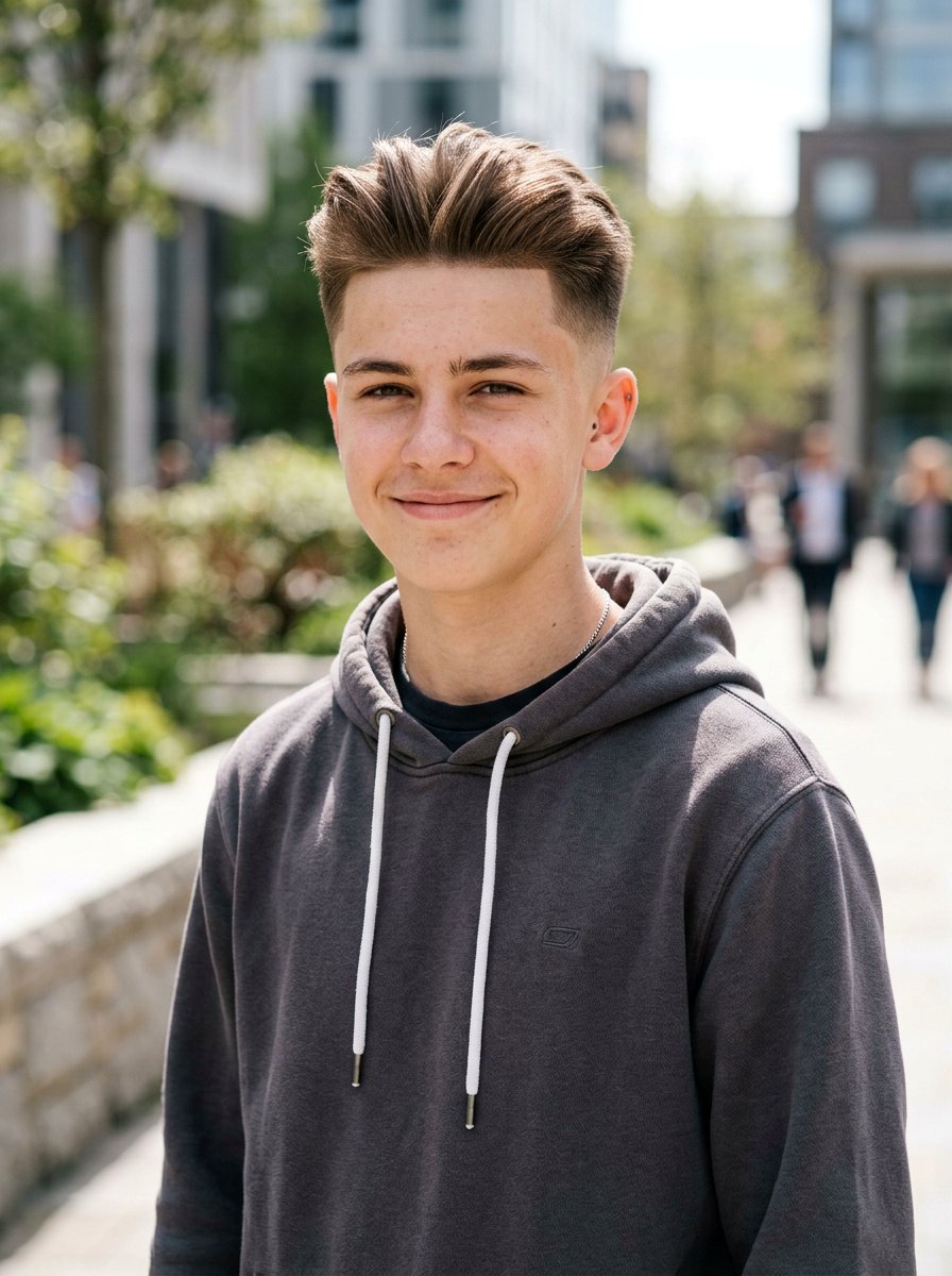 Taper Fade With Brushed Up Top - 20 school haircut with taper fade - 20 school haircut with taper fade