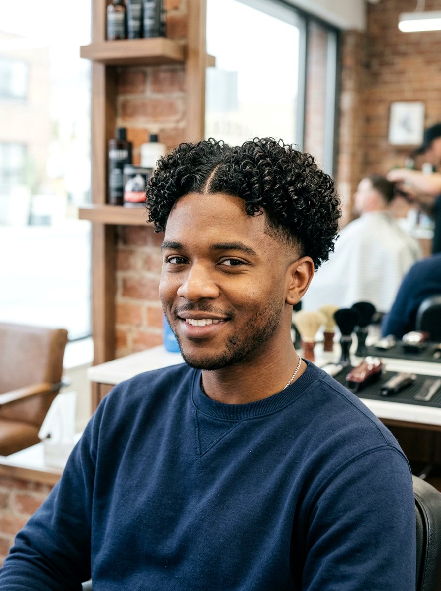 Taper Fade With Middle Part And Curly Hair - 20 taper fade with middle part - 20 taper fade with middle part