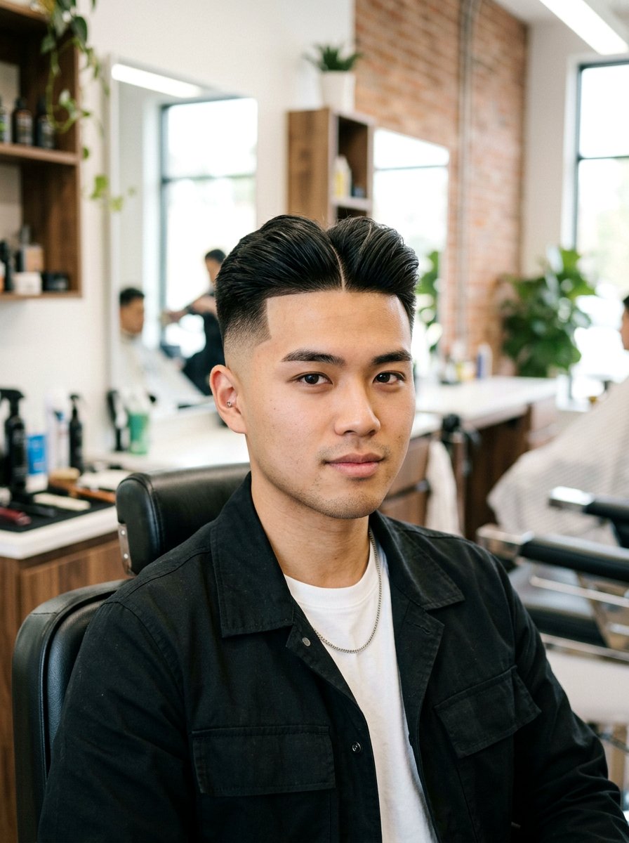 Taper Fade With Middle Part And Hard Part - 20 taper fade with middle part - 20 taper fade with middle part