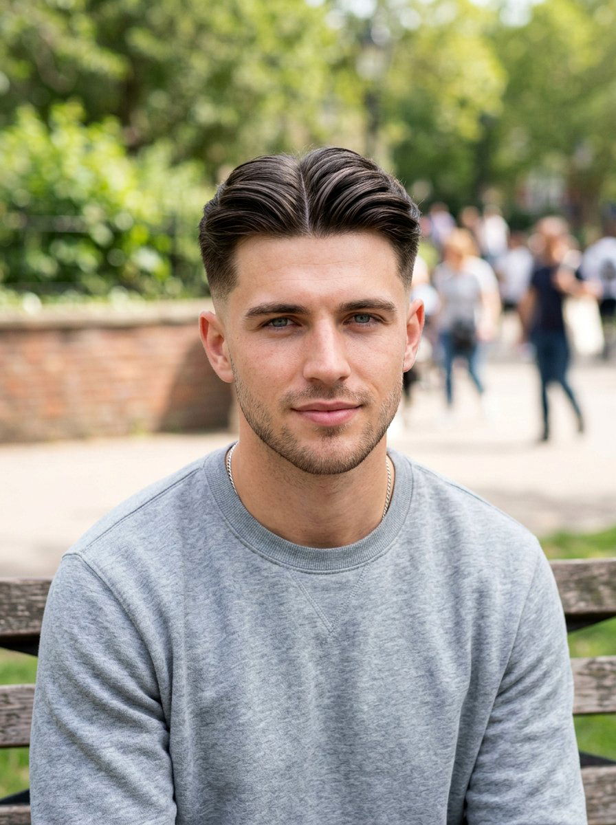 Taper Fade With Middle Part And Side Swept Ends - 20 taper fade with middle part - 20 taper fade with middle part