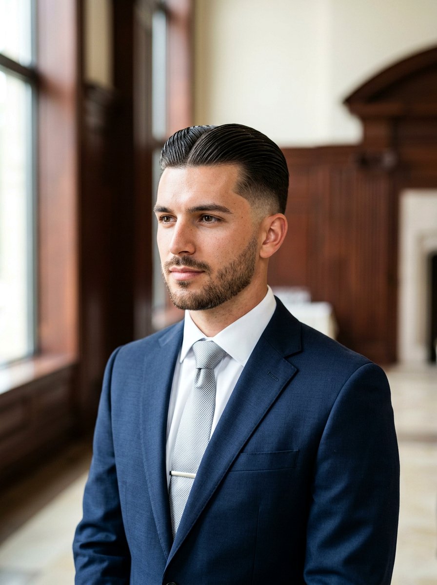 Taper Fade With Middle Part And Slick Back - 20 taper fade with middle part - 20 taper fade with middle part