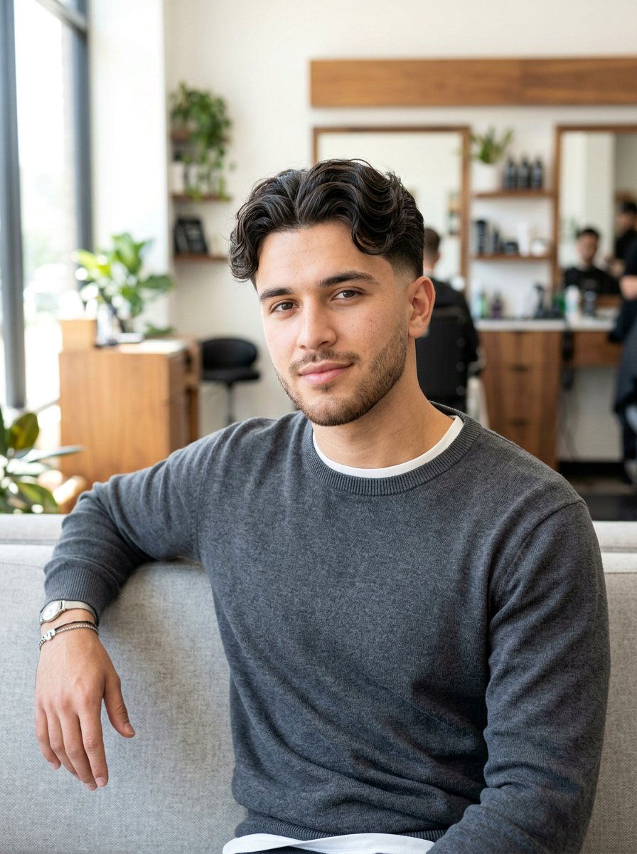 Taper Fade With Middle Part And Wavy Hair - 20 taper fade with middle part - 20 taper fade with middle part