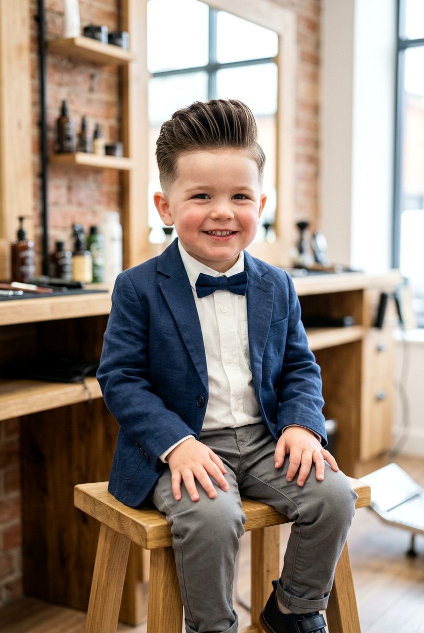 Taper Fade With Pompadour - 20 first haircut styles for toddler boys - 20 first haircut styles for toddler boys