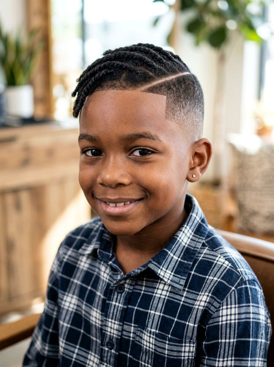 Taper Fade with Shaved Side Part - 20 taper fade for black boys - 20 taper fade for black boys