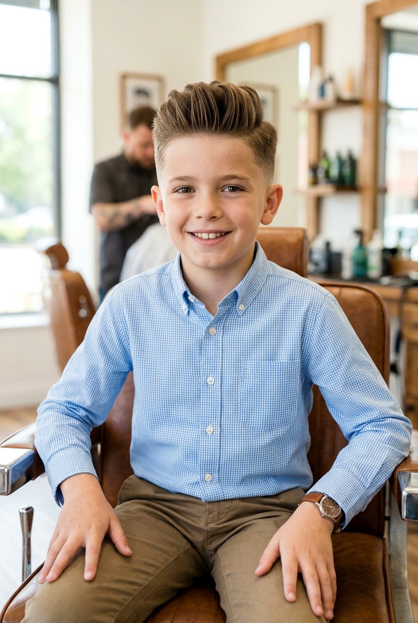 Taper Fade with Textured Quiff - 20 school ready haircut for boys - 20 school ready haircut for boys