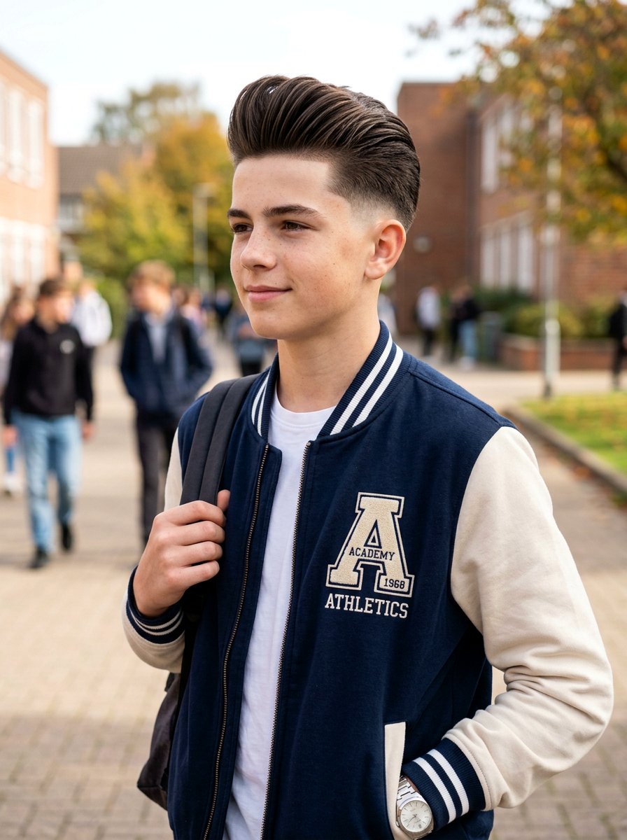 Taper With Pompadour - 20 taper haircut for school boys - 20 taper haircut for school boys