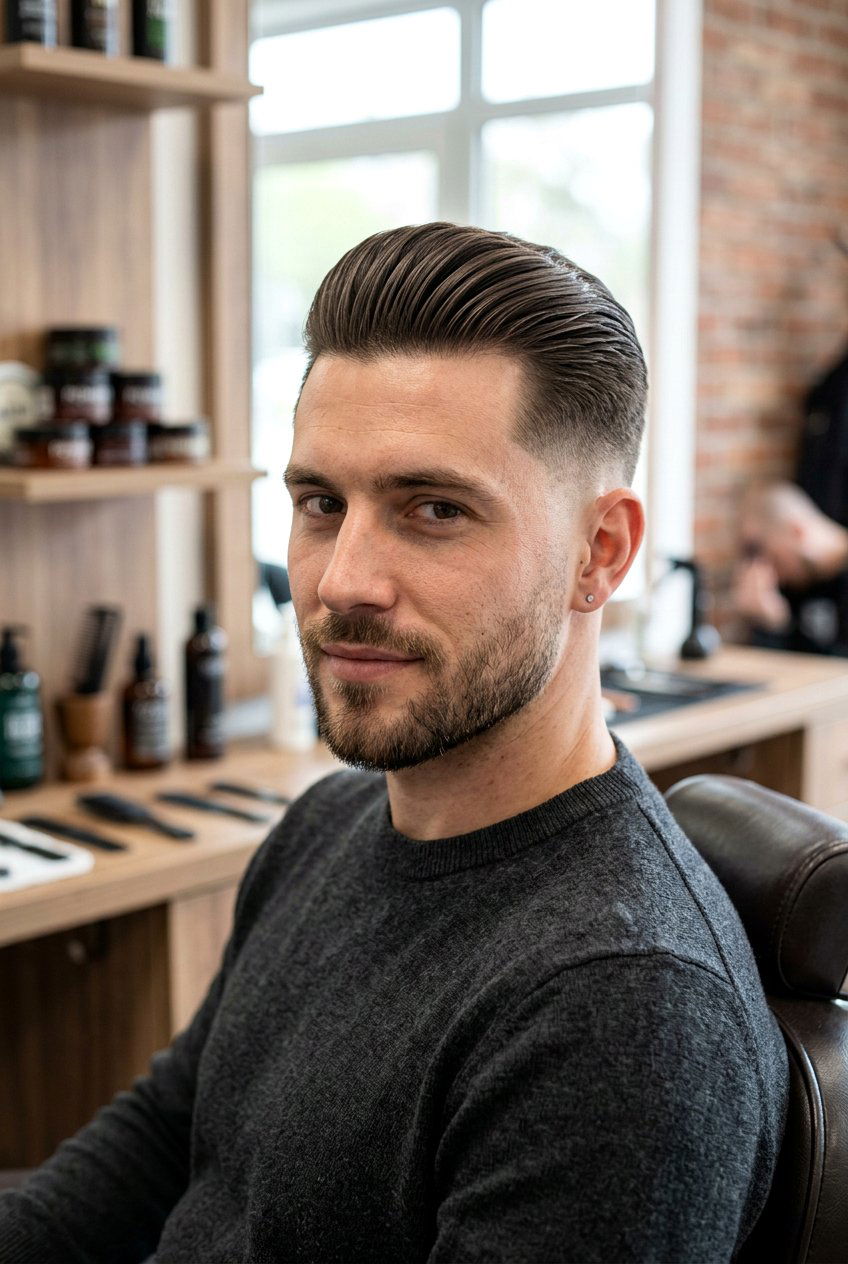 Taper fade slick back - 20 slick back haircut for men - 20 slick back haircut for men
