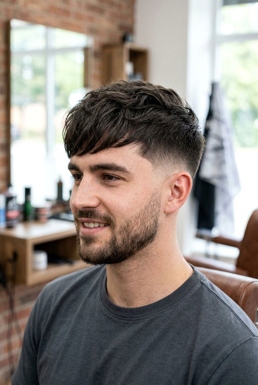 Taper fade with fringe - 20 hairstyles for men with thick hair - 20 hairstyles for men with thick hair