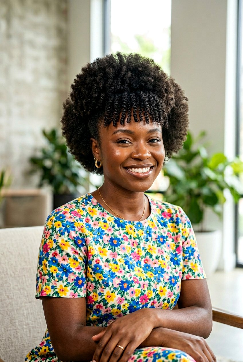 Tapered Afro Short Bangs - 20 short bangs for curly hair women - 20 short bangs for curly hair women